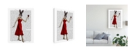 Trademark Global Fab Funky Rabbit in Red Dress Canvas Art - 15.5" x 21"